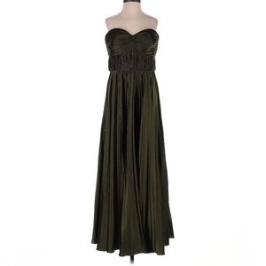 amur olive green dress Amur Twist Pleated Maxi Dress